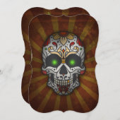 Tag des Toten Zuckerschädels | Halloween Einladung (Vorne/Hinten)