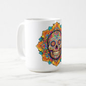 Tag des Toten Zuckerschädels Kaffeetasse (Vorderseite Links)