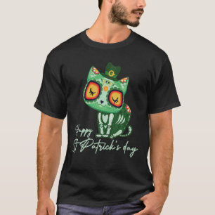Tag des toten Zuckerschädels Katzenklumpen Leprech T-Shirt