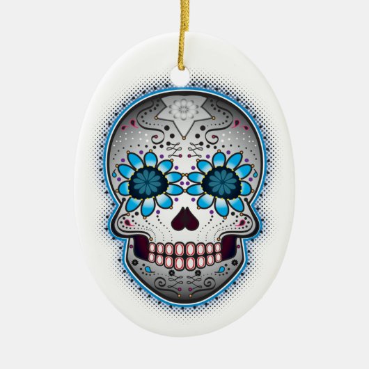 Tag des Toten Zuckerschädels Keramikornament (Vorne)