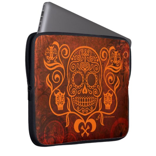 Tag des Toten Zuckerschädels Laptopschutzhülle (Vorne Rechts)