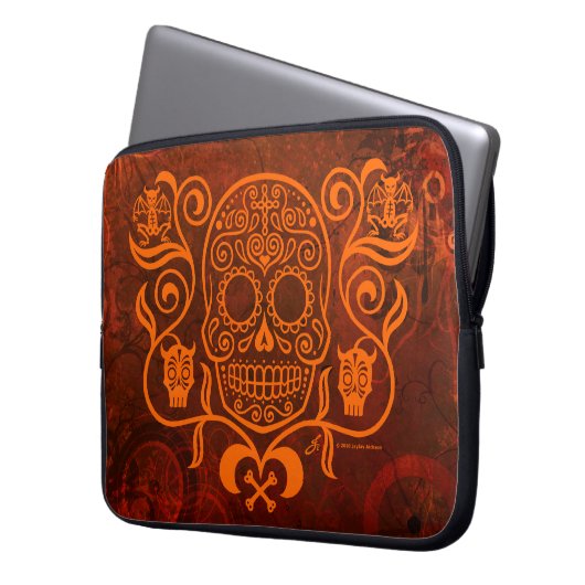 Tag des Toten Zuckerschädels Laptopschutzhülle (Vorderseite Links)