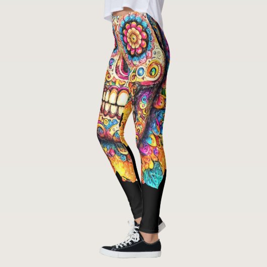 Tag des Toten Zuckerschädels Leggings (Links)