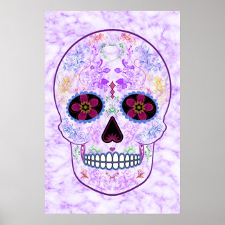 Tag des Toten Zuckerschädels - Lila und mehrfarbig Poster