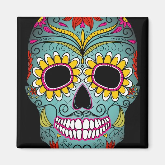 Tag des Toten Zuckerschädels Magnet (Vorne)