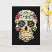 Tag des Toten Zuckerschädels mit Kreuz Karte (Gelbe Blume)