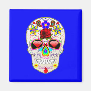 Tag des Toten Zuckerschädels mit kristalliner Ros Magnet