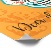 Tag des Toten Zuckerschädels mit Rose Poster (Ecke)