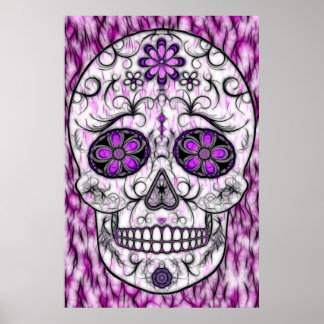 Tag des Toten Zuckerschädels - Rosa und Lila 1,0 Poster