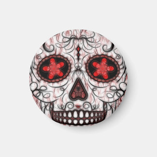 Tag des Toten Zuckerschädels - Rotes und Schwarzes Magnet
