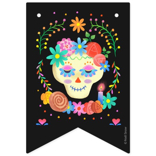 Tag des Toten Zuckerschädels Wimpelkette (Erste Fahne)