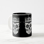 Tag des Toten Zuckerschädels Zweifarbige Tasse (Vorderseite Links)