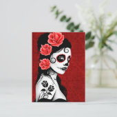 Tag des Toten Zuckerschlauchmäuls - rot Postkarte (Stehend Vorderseite)