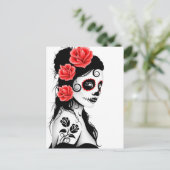 Tag des Toten Zuckerschlauchmäuls - weiß Postkarte (Stehend Vorderseite)