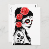 Tag des Toten Zuckerschlauchmäuls - weiß Postkarte (Vorne/Hinten)