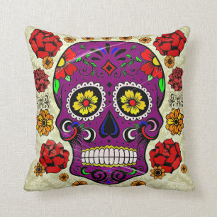 Tag des totes Kissen-lila Zuckerschädels Kissen