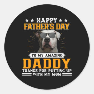 Tag des Vaters American Bulldog Vater Geschenke fü Runder Aufkleber