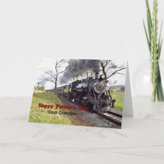 Tag des Vaters für Großvater Penn. Dampfzug Karte (Vorderseite)