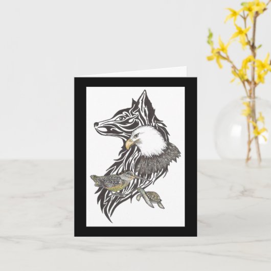 Tag des Vaters mit Tierführern Karte (Gelbe Blume)