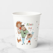 Tag des Vaters mit warmen glücklichen Momenten Pappbecher (Rückseite)