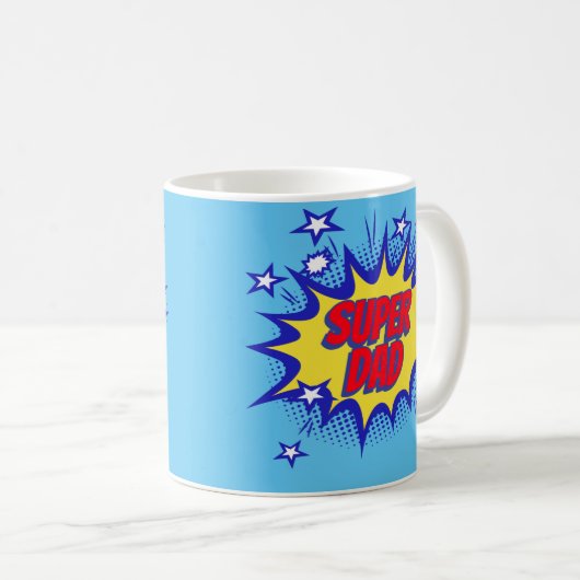 Tag des Vaters Superdad Kaffeetasse (VorderseiteRechts)