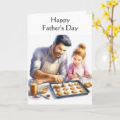 Tag des Vaters / Vater und Tochter Karte (Gelbe Blume)