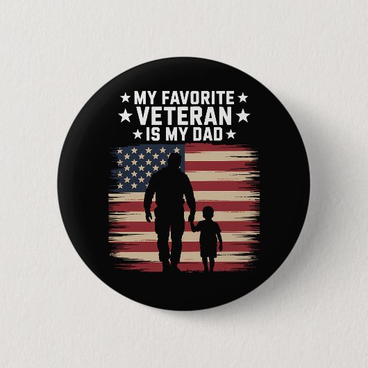 Tag des Vaters Veterans Day Vater Stolz Button (Vorderseite)