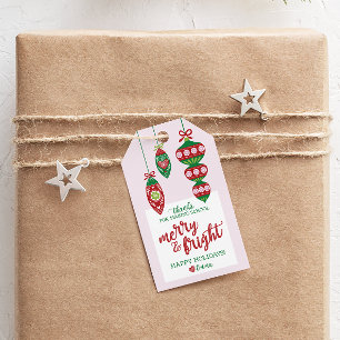 Tag des Weihnachtsgeschenks für Lehrer "Merry & Br Geschenkanhänger