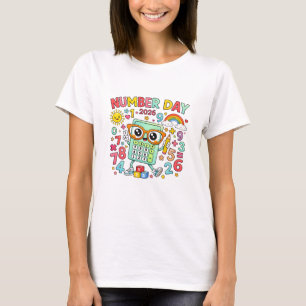 Tag des Zahlen 2026 Eule Rechner Mathe T-Shirt