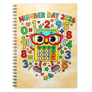 Tag des Zahlen 2026 Rechner Mathe Notizbuch Notizblock