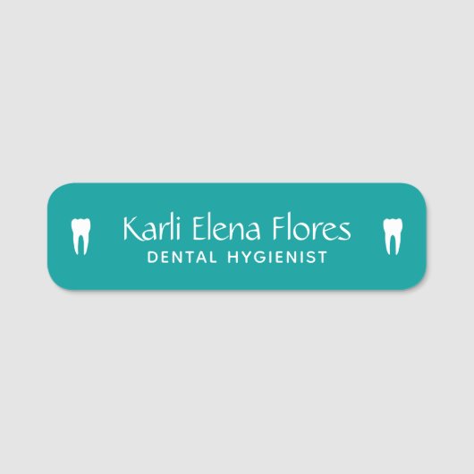 Tag des Zahnarztnamens Namensschild (Vorderseite)