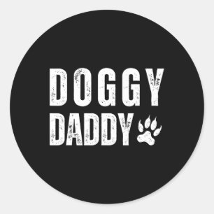Tag Doggy Daddy für Vater Haustier Hundebesitzer Runder Aufkleber