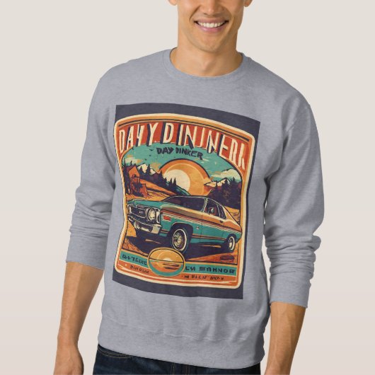 Tag Drinker Retro 70er Sticker Sweatshirt (Vorderseite)