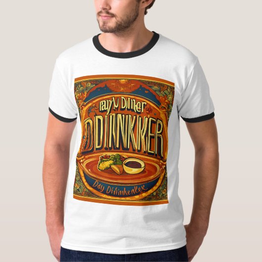 Tag Drinker Retro 70er Sticker T-Shirt (Vorderseite)