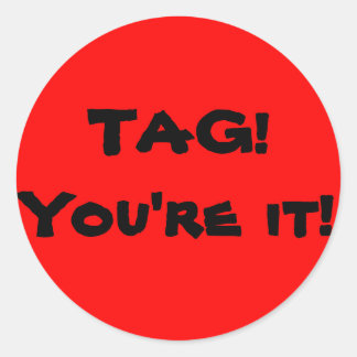 Tag, du bist es! Aufkleber! Runder Aufkleber