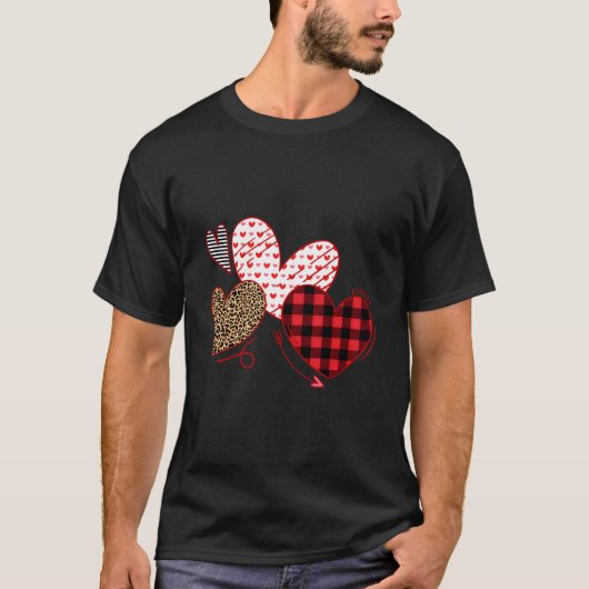 Tag Er Liebt Leopard Kariert T-Shirt (Vorderseite)