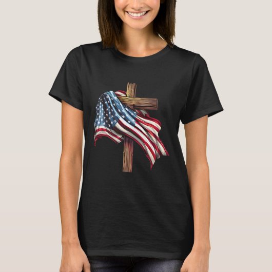 Tag Flag Cross Print T-Shirt (Vorderseite)