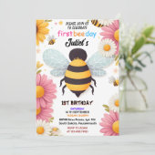 Tag Frühling daisy Yellow ersten Bienentag Geburts Einladung (Stehend Vorderseite)