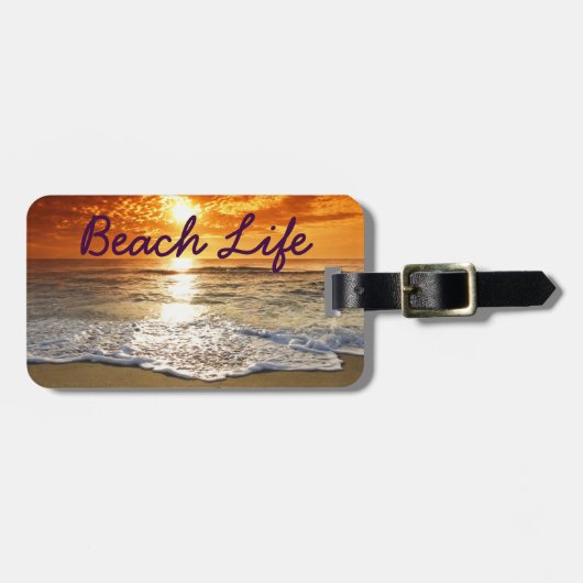 Tag für das Leben am Strand Gepäckanhänger (Vorderseite horizontal)