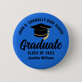 Tag für den benutzerdefinierten Blue Black Graduat Button