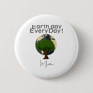 Tag für die Erde jeden Tag Grüne unsere Welt rette Button