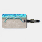 Tag für die Hochzeit von Nautical Dolphin Gepäckanhänger (Rückseite horizontal)