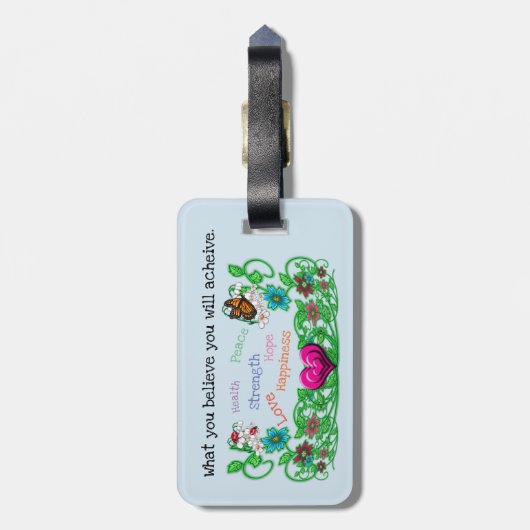 Tag für Gepäck mit Blumengarten Gepäckanhänger (Rückseite vertikal)