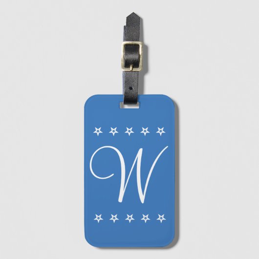 Tag für Mit Monogramm Reisen im 5-Sterne-Stil Gepäckanhänger (Vorderseite Vertikal)