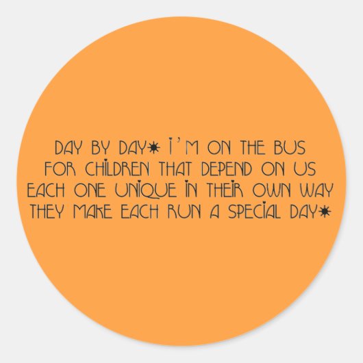 Tag für Tag Busanzeige Runder Aufkleber (Vorderseite)