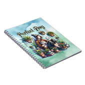 Tag | Girl Reading mit Katze und Pflanze Notizblock (Rechte Seite)