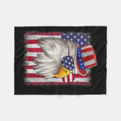 Tag Glück 4. Juli Design Vintage Flagge Fleecedecke (Vorderseite (Horizontal))