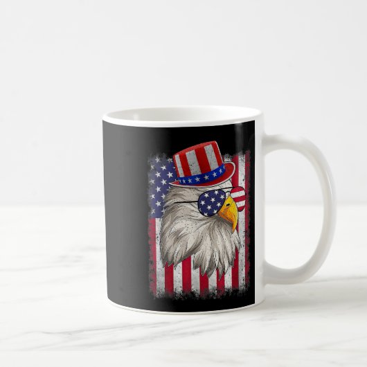 Tag Glück 4. Juli Design Vintage Flagge Kaffeetasse (Rechts)