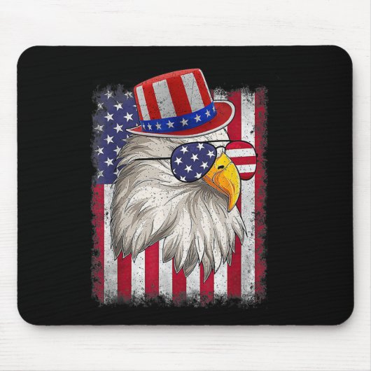 Tag Glück 4. Juli Design Vintage Flagge Mousepad (Vorne)