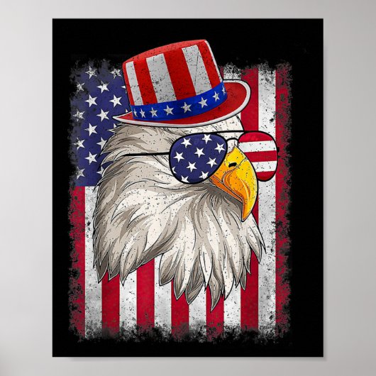 Tag Glück 4. Juli Design Vintage Flagge Poster (Vorne)